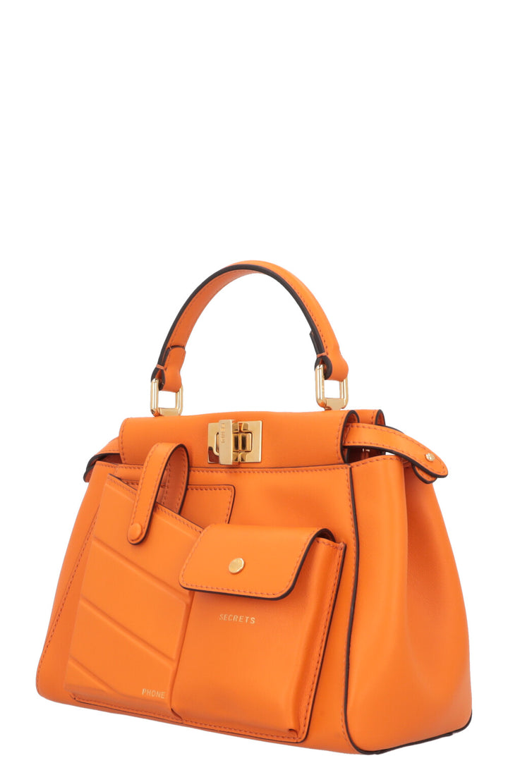FENDI Mini Peekaboo Poche Cuir Orange