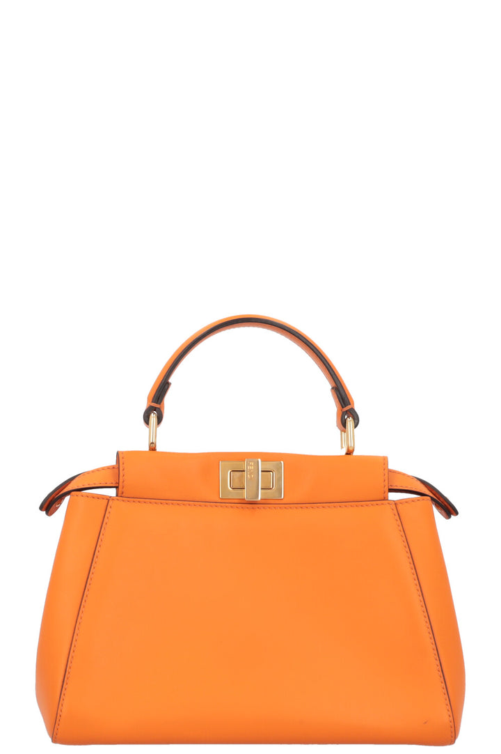 FENDI Mini Peekaboo Poche Cuir Orange