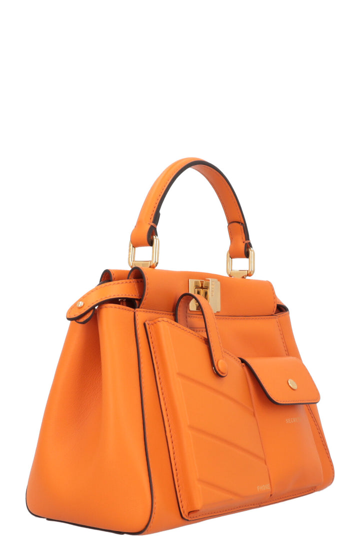 FENDI Mini Peekaboo Poche Cuir Orange