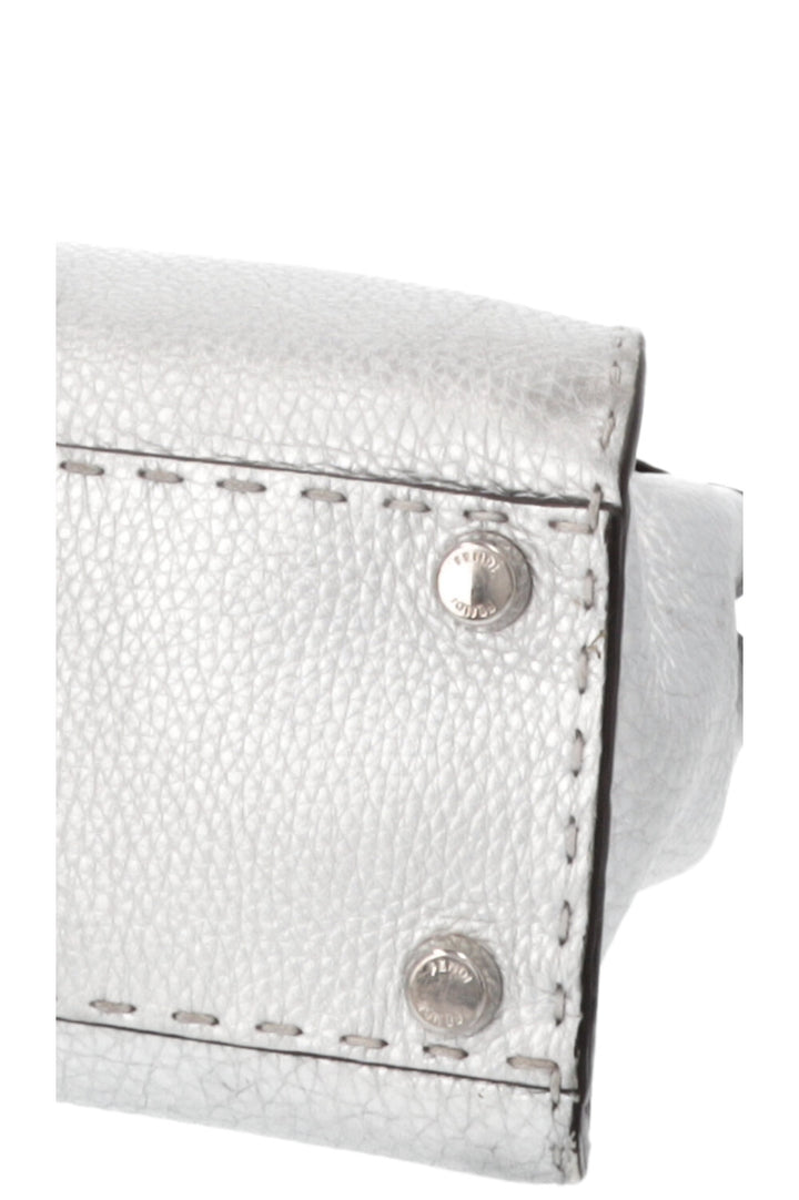 FENDI Peekaboo Medium Leather Silver