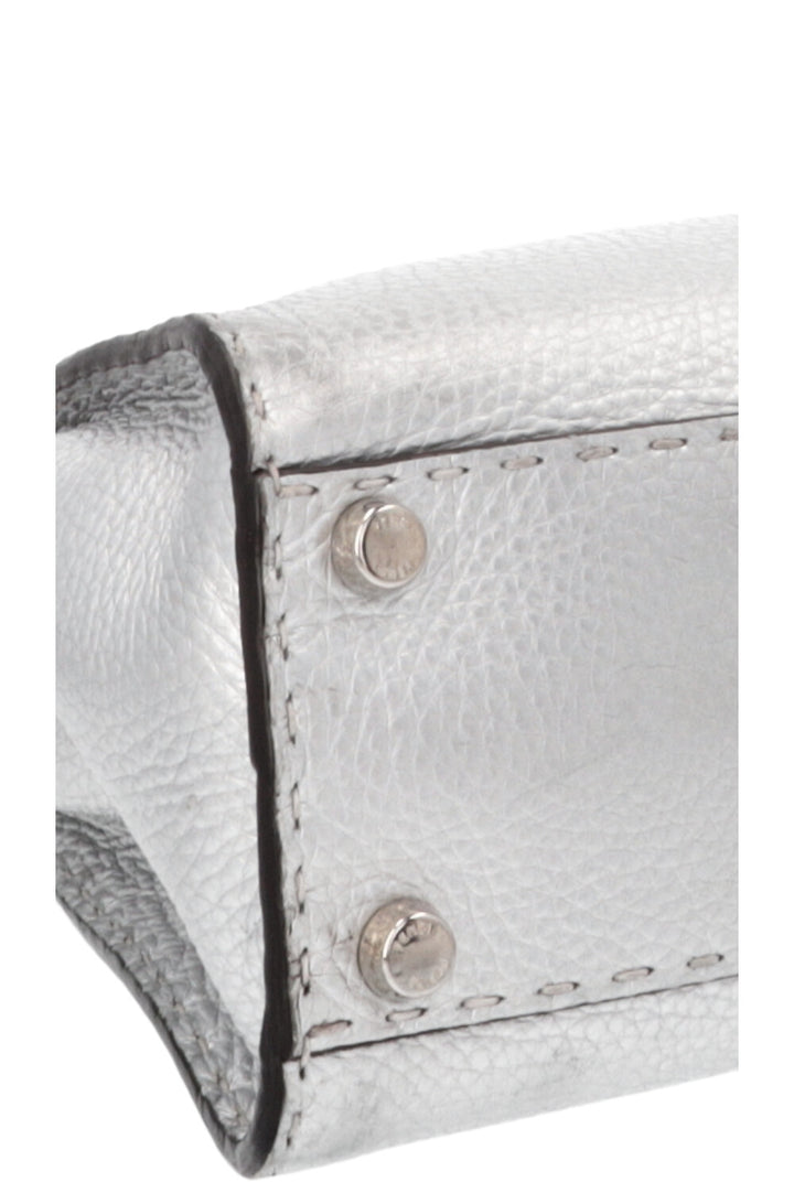 FENDI Peekaboo Medium Leather Silver