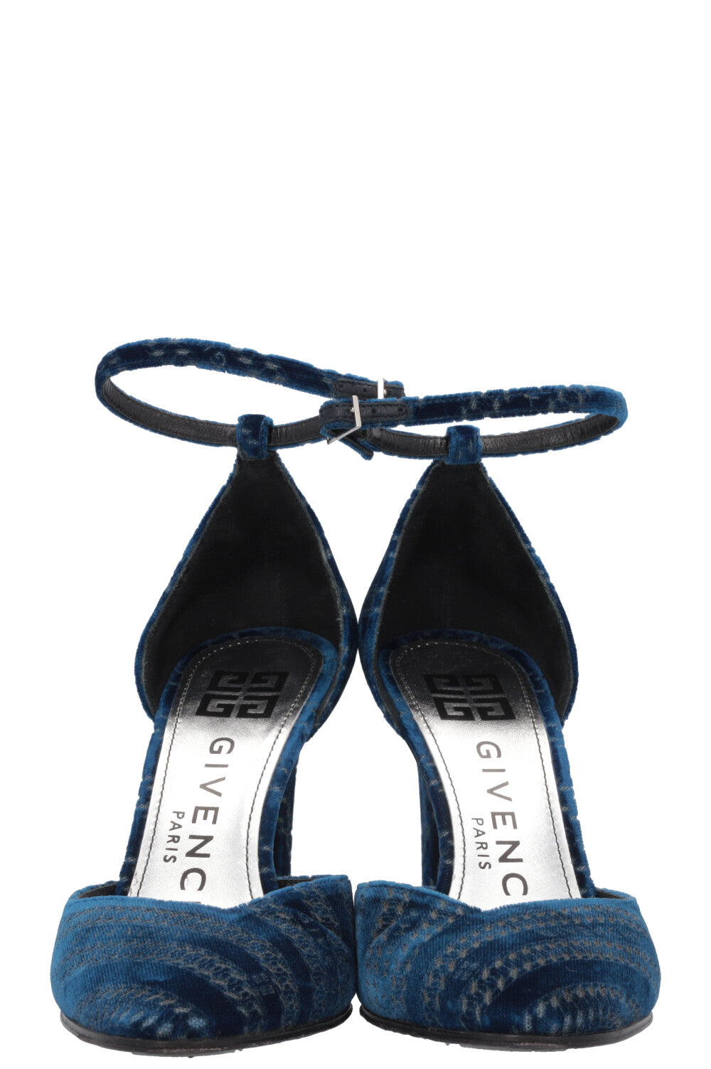 GIVENCHY Logo Heels Velvet Blue