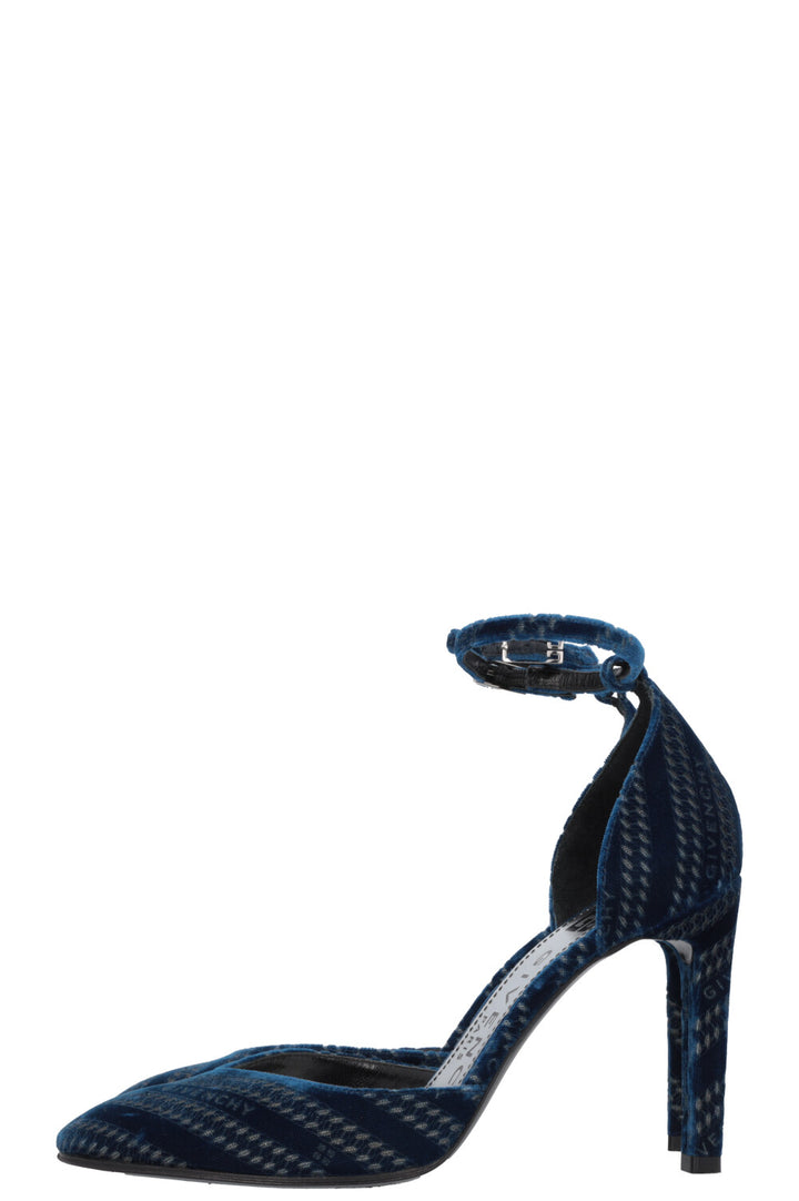 GIVENCHY Logo Heels Velvet Blue