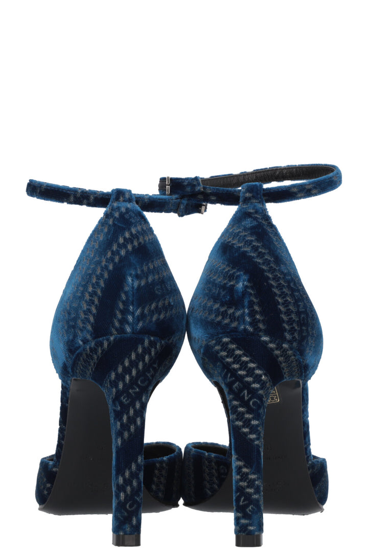 GIVENCHY Logo Heels Velvet Blue