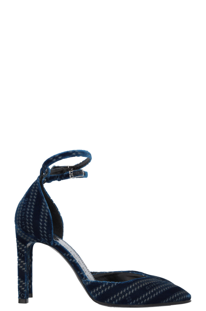 GIVENCHY Logo Heels Velvet Blue