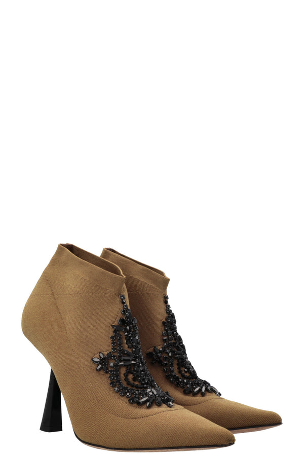 Bottines chaussettes JIMMY CHOO Saber 100 Moutarde