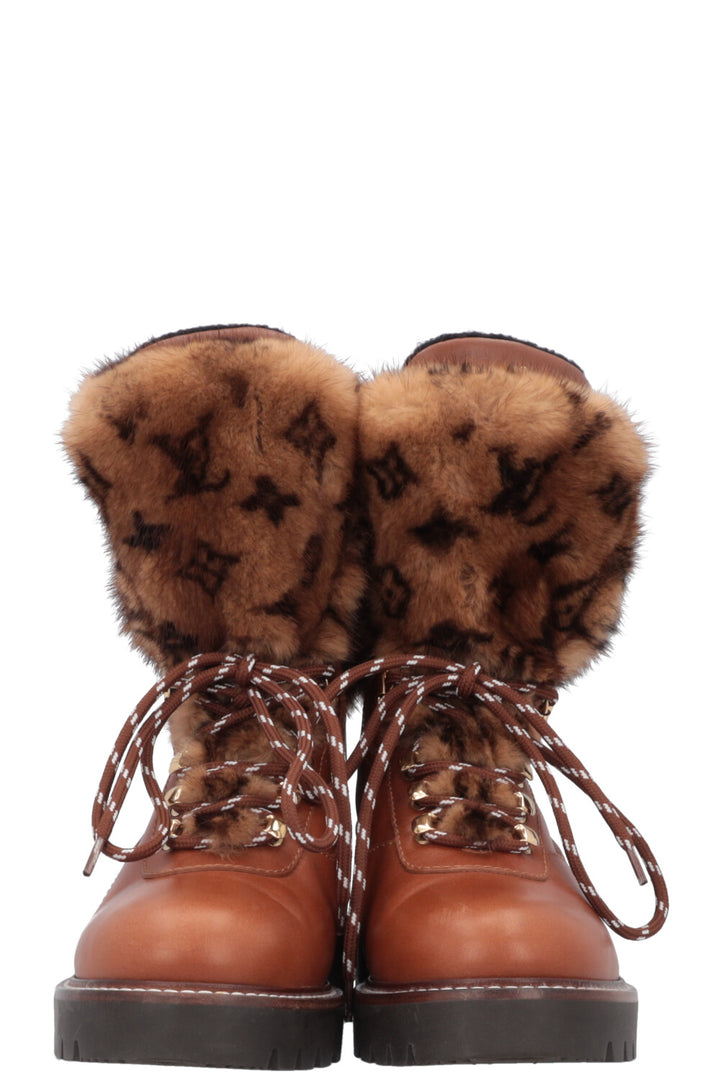 LOUIS VUITTON Territory Ranger Boots Mink Leather Brown