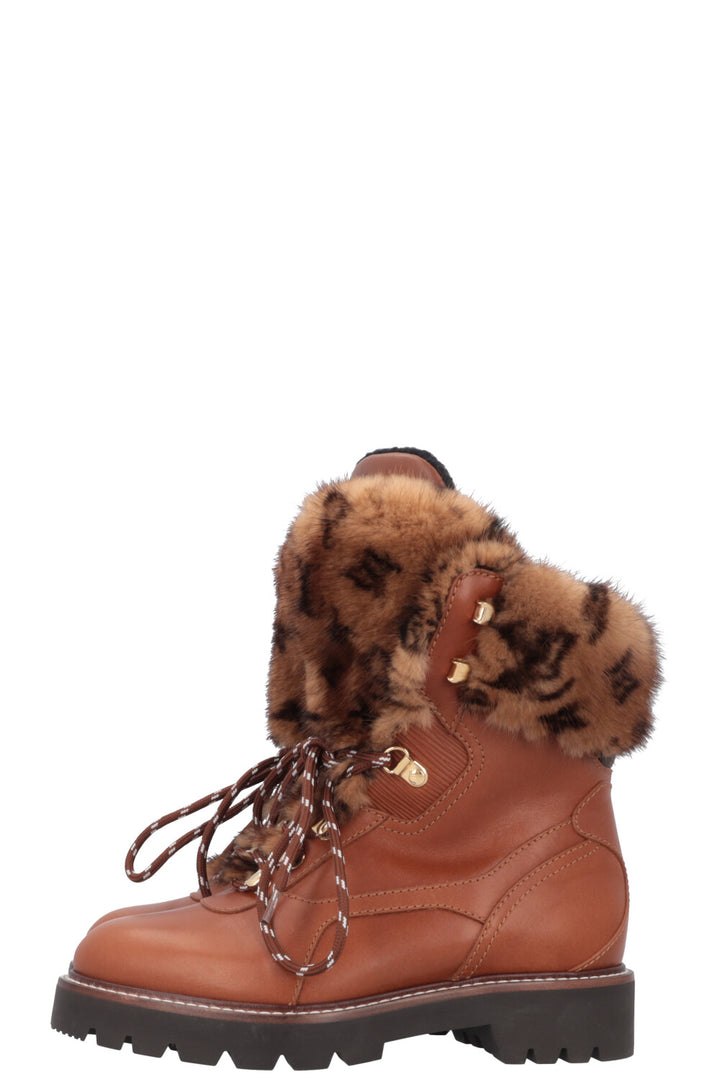 LOUIS VUITTON Territory Ranger Boots Mink Leather Brown
