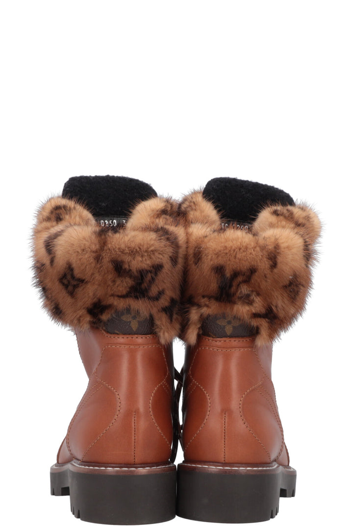 LOUIS VUITTON Territory Ranger Boots Mink Leather Brown