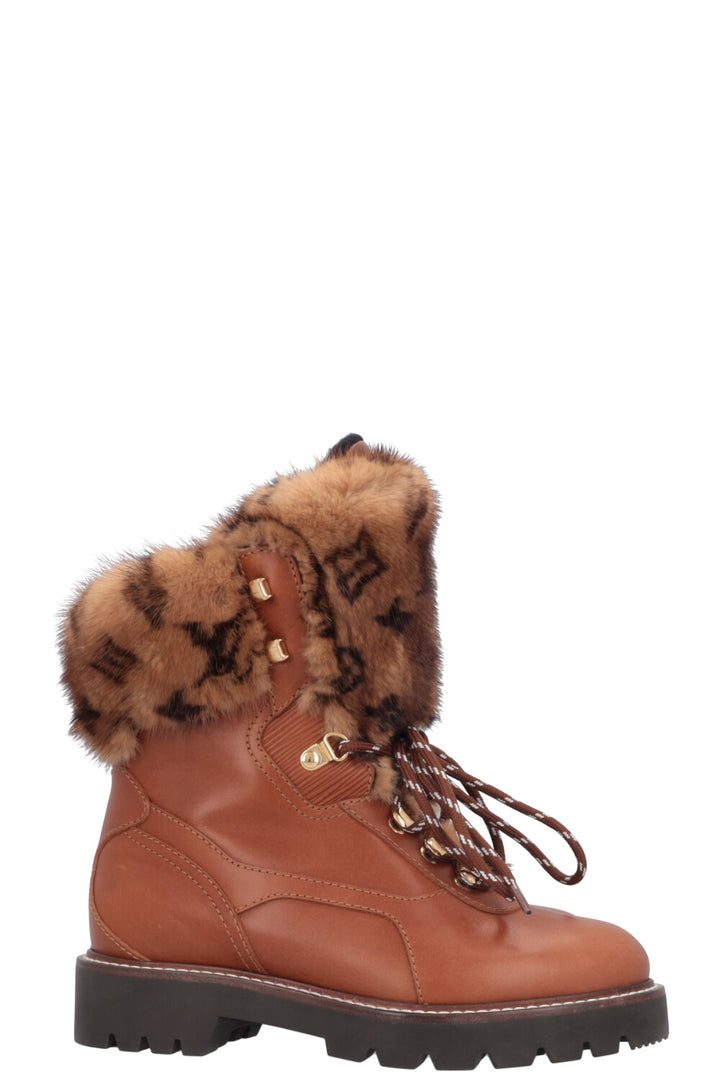 LOUIS VUITTON Territory Ranger Boots Mink Leather Brown