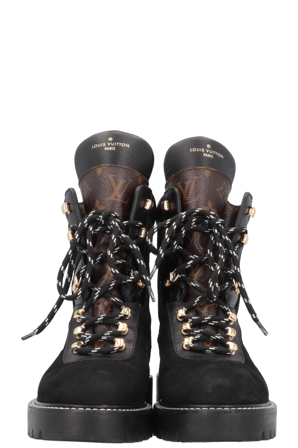 LOUIS VUITTON Territory Ranger Boots Suede Black MNG Canvas