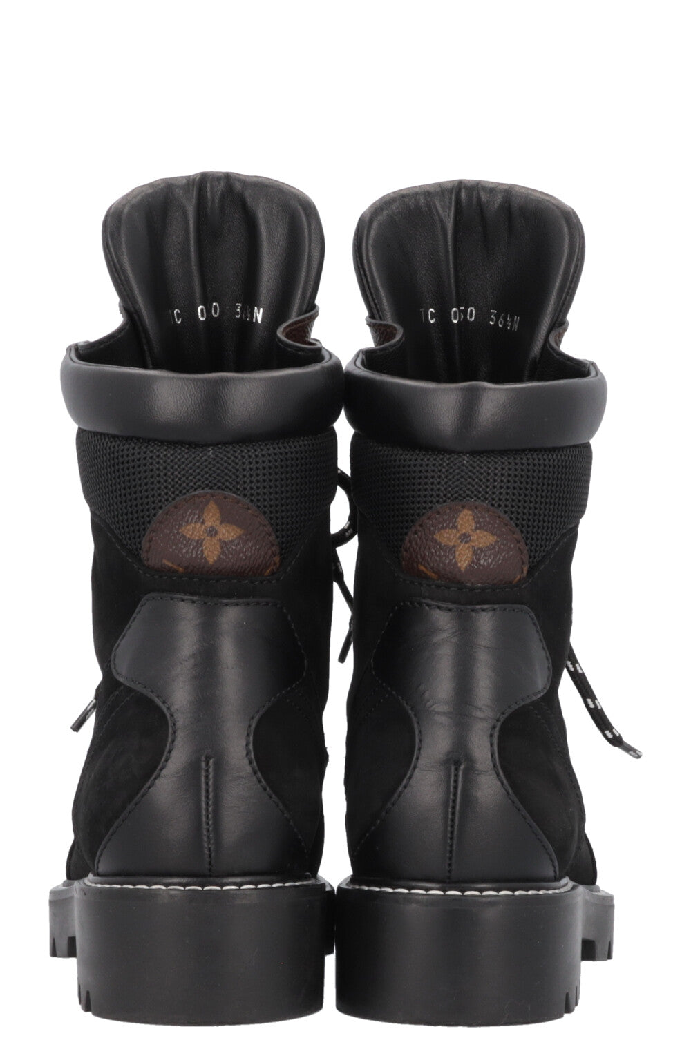 LOUIS VUITTON Territory Ranger Boots Suede Black MNG Canvas