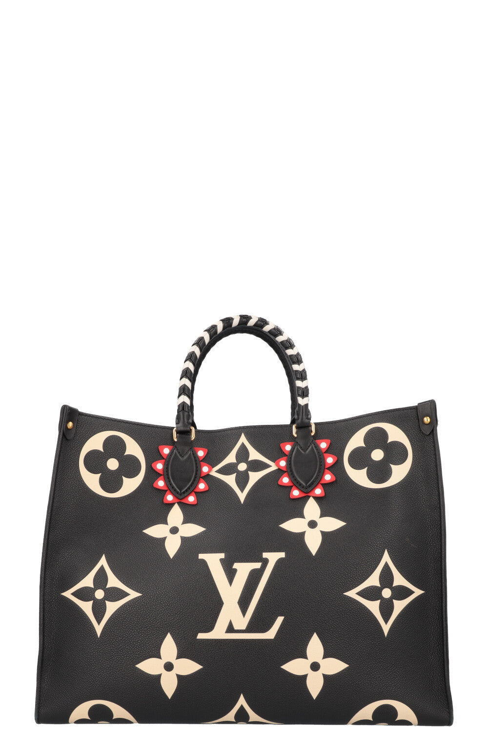LOUIS VUITTON OnTheGo GM Tote Bag MNG Black Ivory REAWAKE