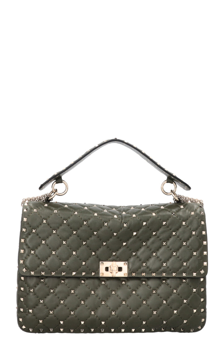 VALENTINO Rockstud Bag Large Leather Olive