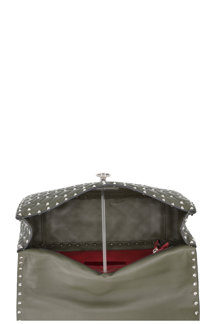 VALENTINO Rockstud Bag Large Leather Olive