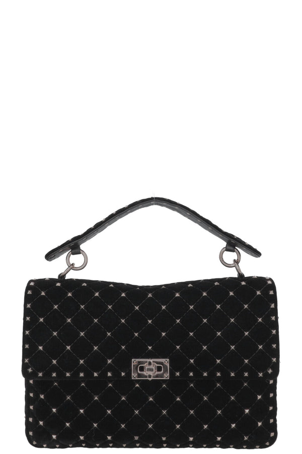 VALENTINO Rockstud Spike Bag Large Velvet Black