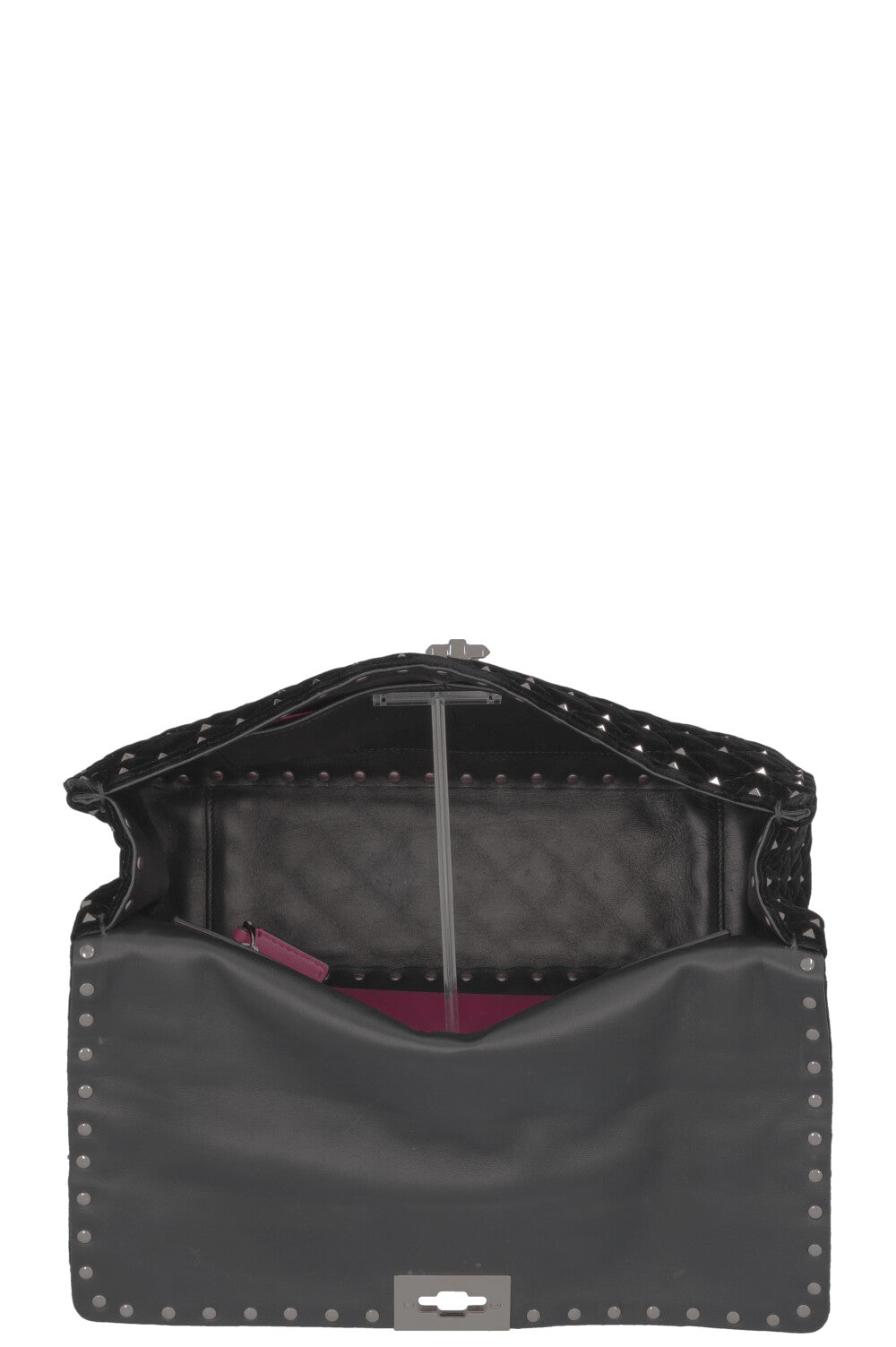 VALENTINO Rockstud Spike Bag Large Velvet Black