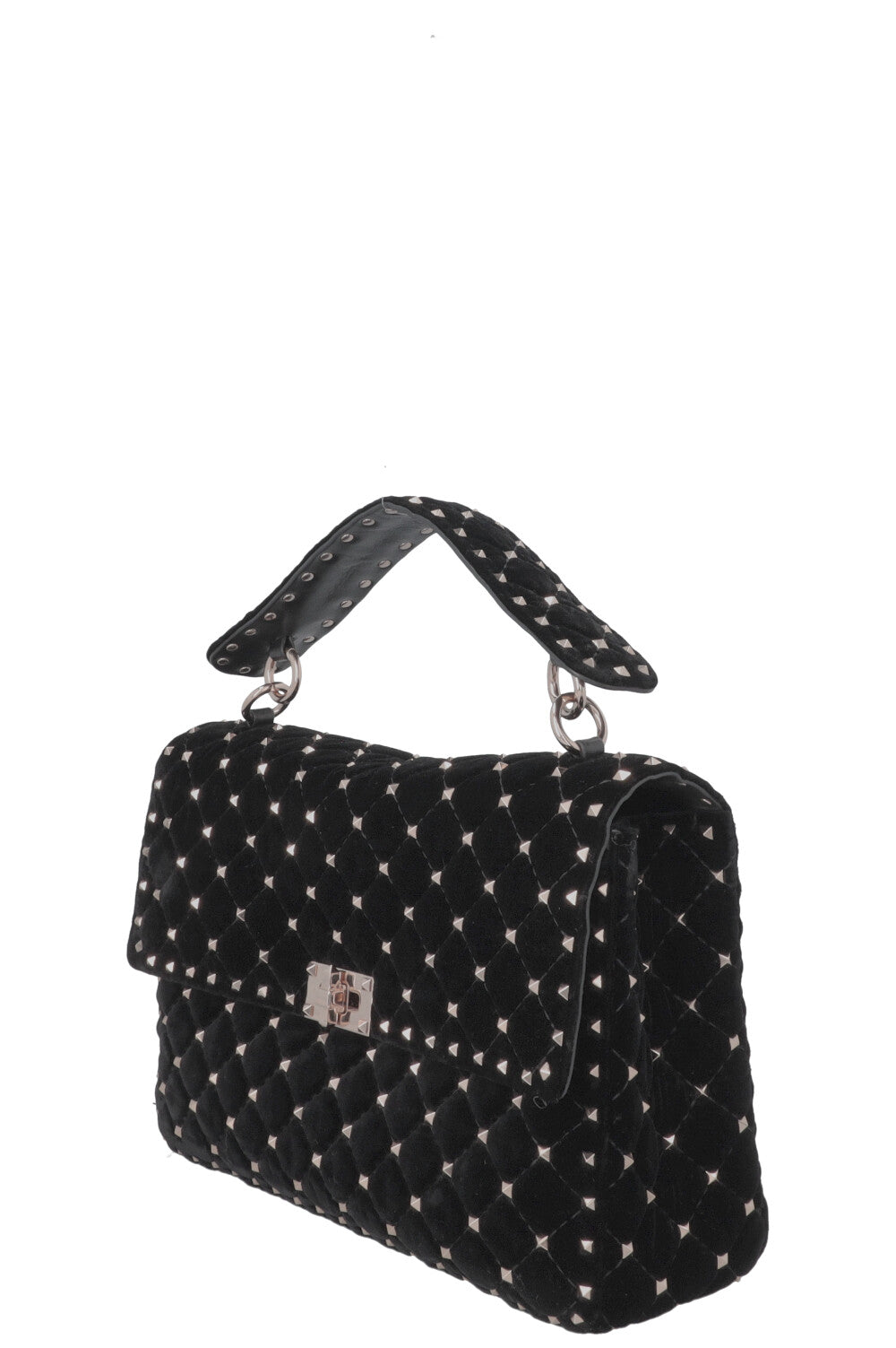 VALENTINO Rockstud Spike Bag Large Velvet Black