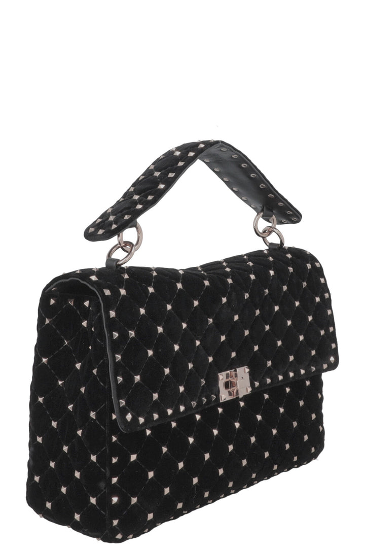 VALENTINO Rockstud Spike Bag Large Velvet Black