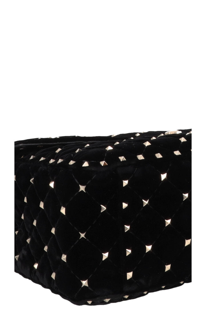 VALENTINO Rockstud Spike Bag Large Velvet Black