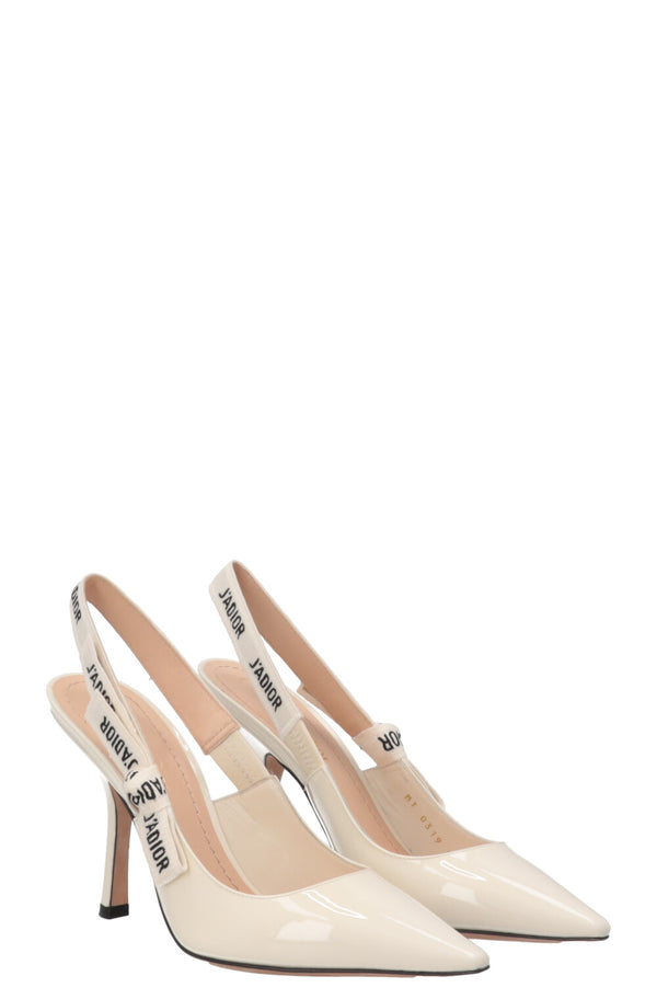 CHRISTIAN DIOR J'Adior Slingback Patent Off-White