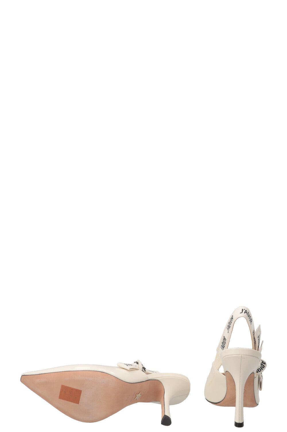 CHRISTIAN DIOR J'Adior Sling Back Patent Écru