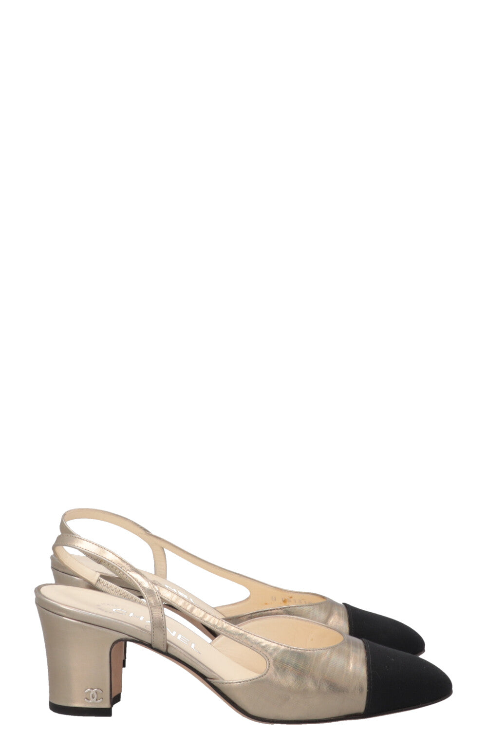 CHANEL Slingback classique or champagne