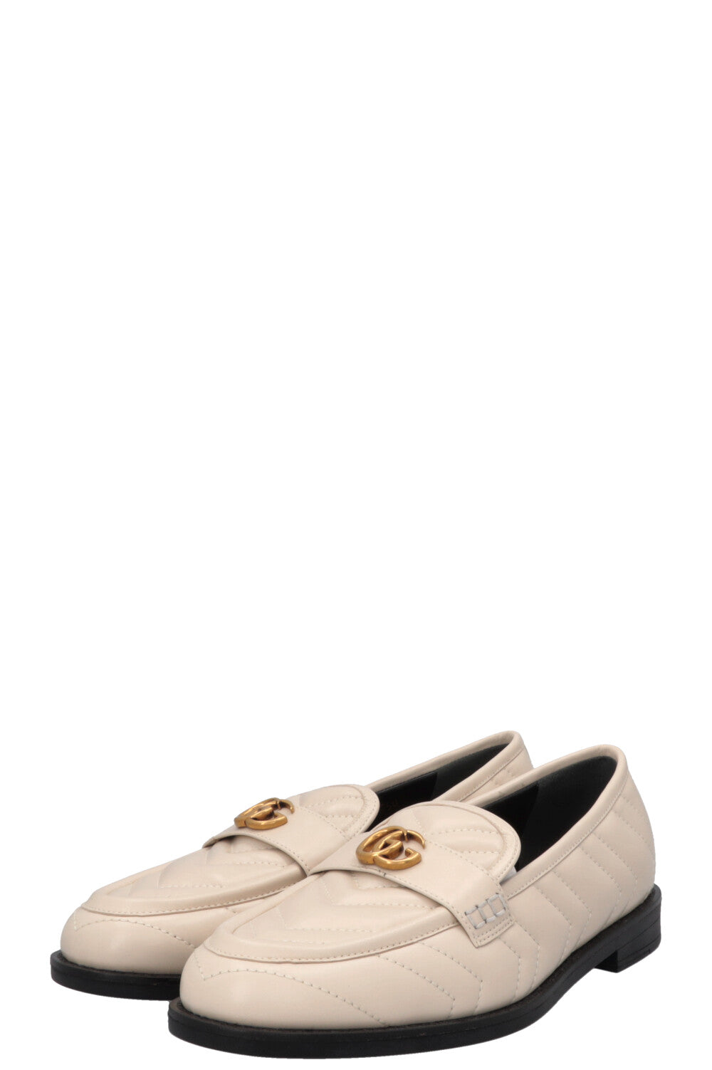 GUCCI Matelasse GG Marmont Loafers Ivory