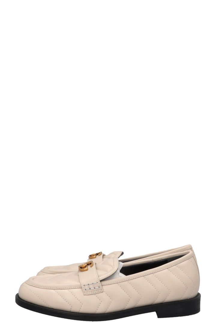 GUCCI Matelasse GG Marmont Loafers Ivory
