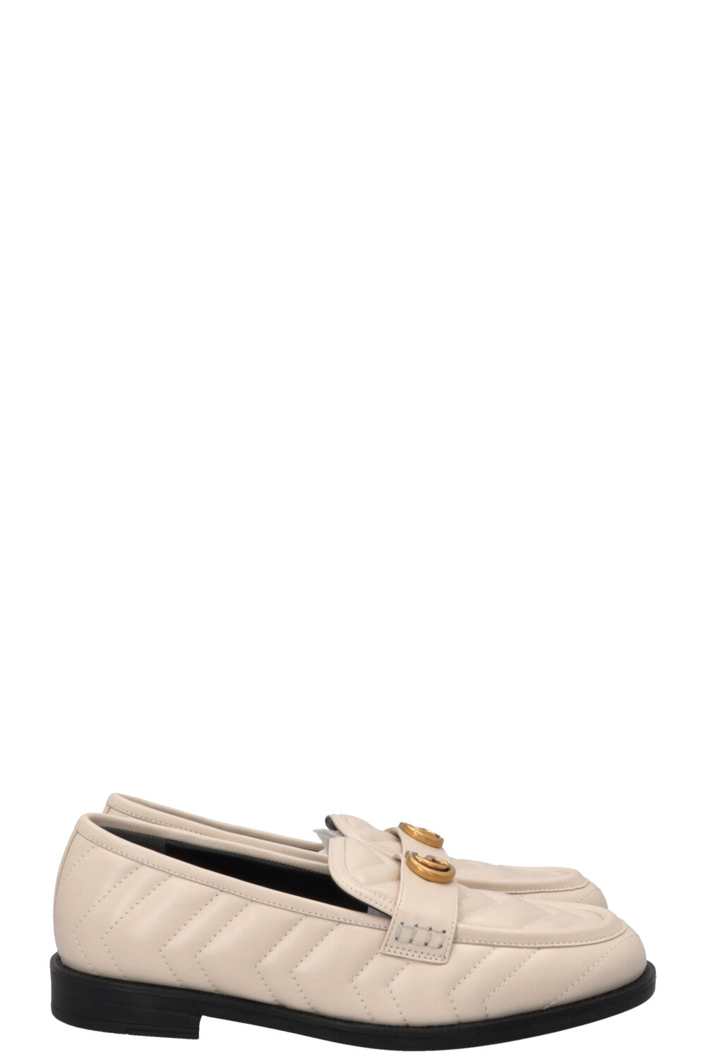 GUCCI Matelasse GG Marmont Loafers Ivory