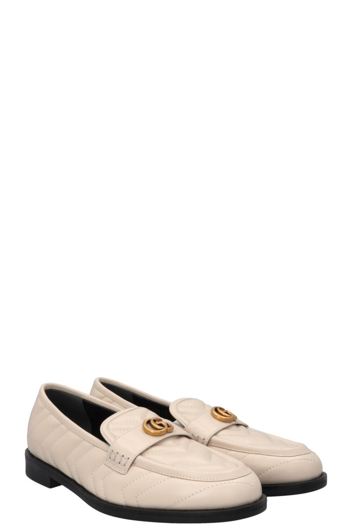 GUCCI Matelasse GG Marmont Loafers Ivory