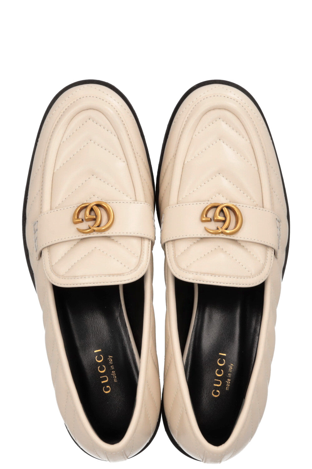 GUCCI Matelasse GG Marmont Loafers Ivory