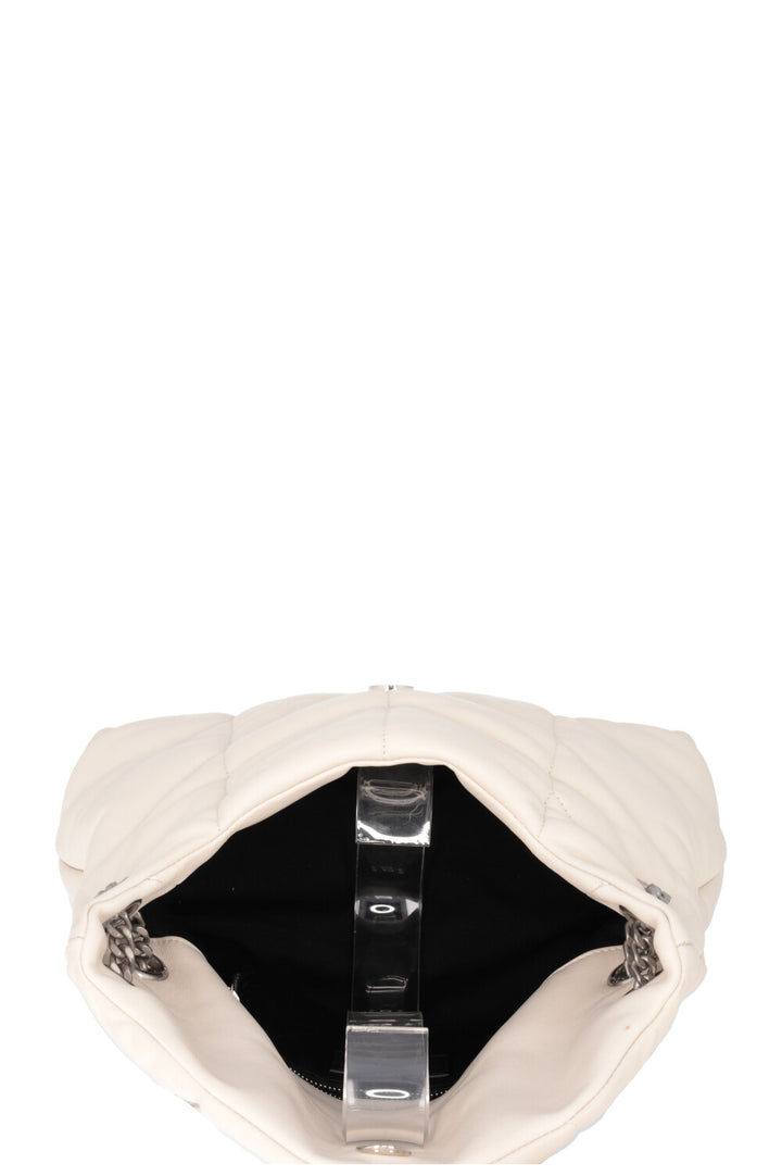 SAINT LAURENT Lou Lou Puffer Crossbody Bag Ivory