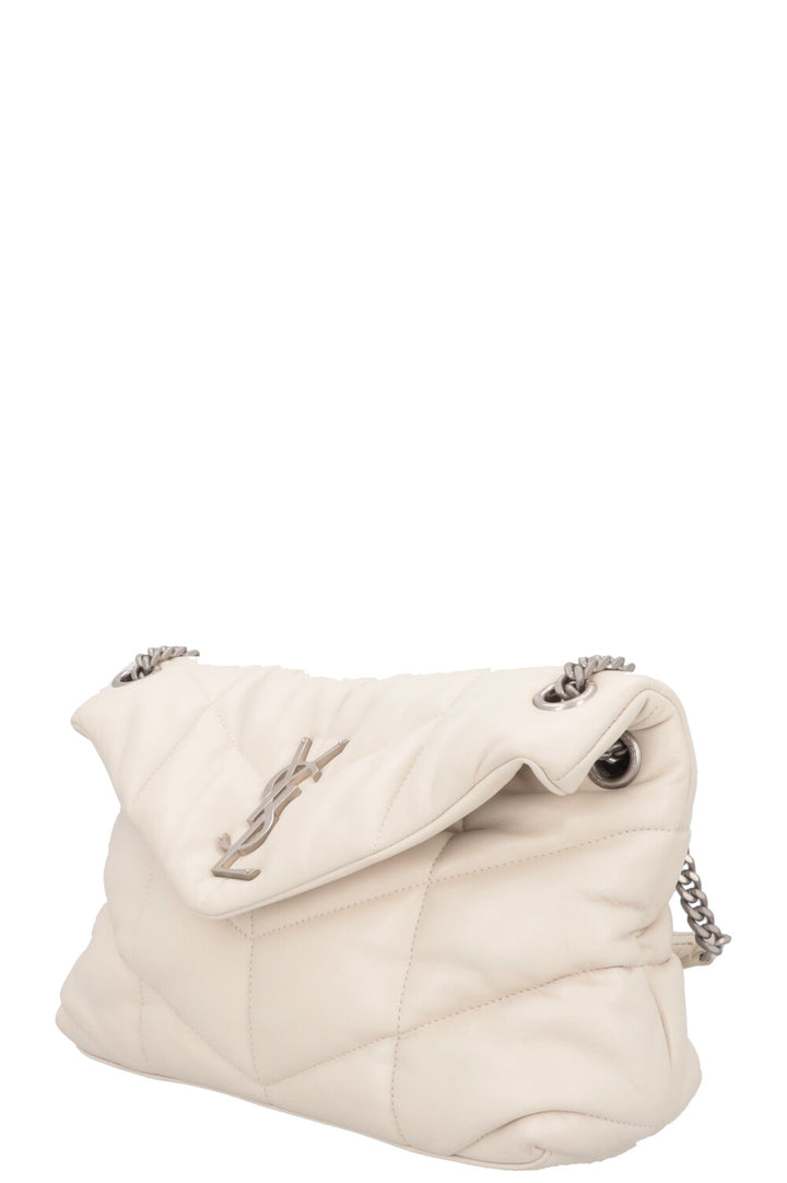 SAINT LAURENT Lou Lou Puffer Crossbody Bag Ivory