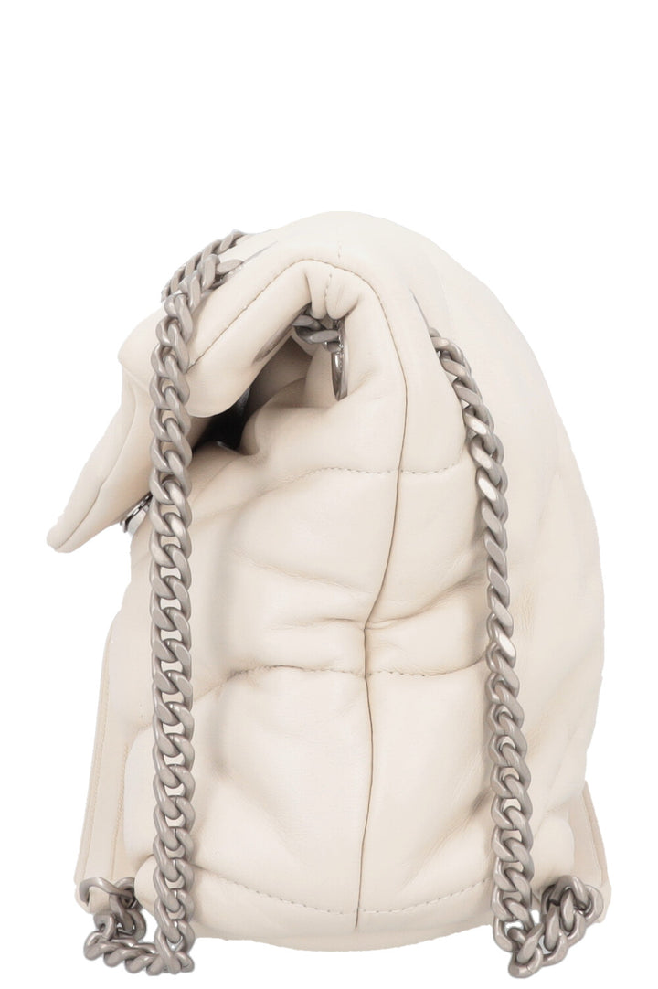 SAINT LAURENT Lou Lou Puffer Crossbody Bag Ivory
