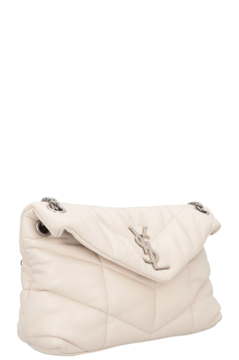 SAINT LAURENT Lou Lou Puffer Crossbody Bag Ivory REAWAKE