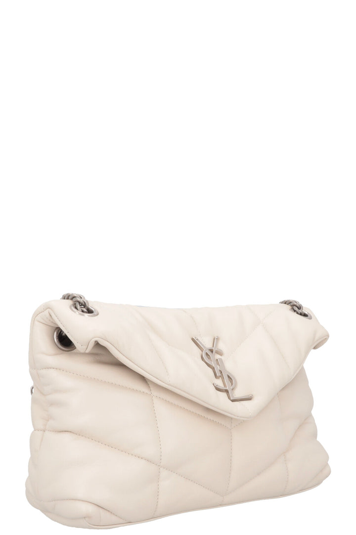 SAINT LAURENT Lou Lou Puffer Crossbody Bag Ivory