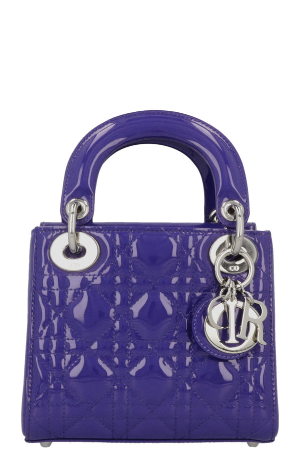 CHRISTIAN DIOR Mini Lady Dior Purple Patent