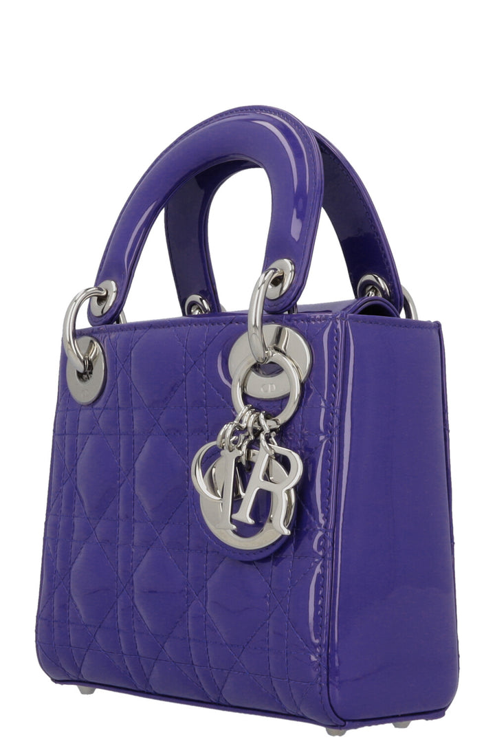 CHRISTIAN DIOR Mini Lady Dior Purple Patent
