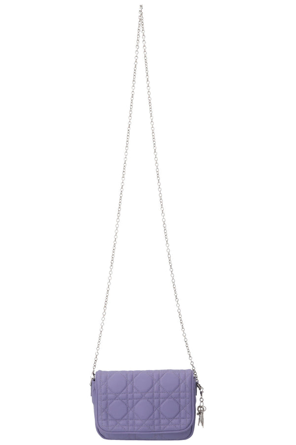 CHRISTIAN DIOR Lady Dior Wallet On Chain Purple