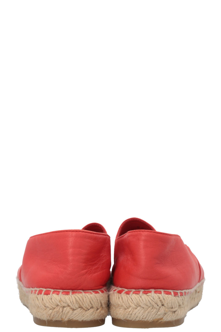 CHANEL CC Espadrilles Leather Orange