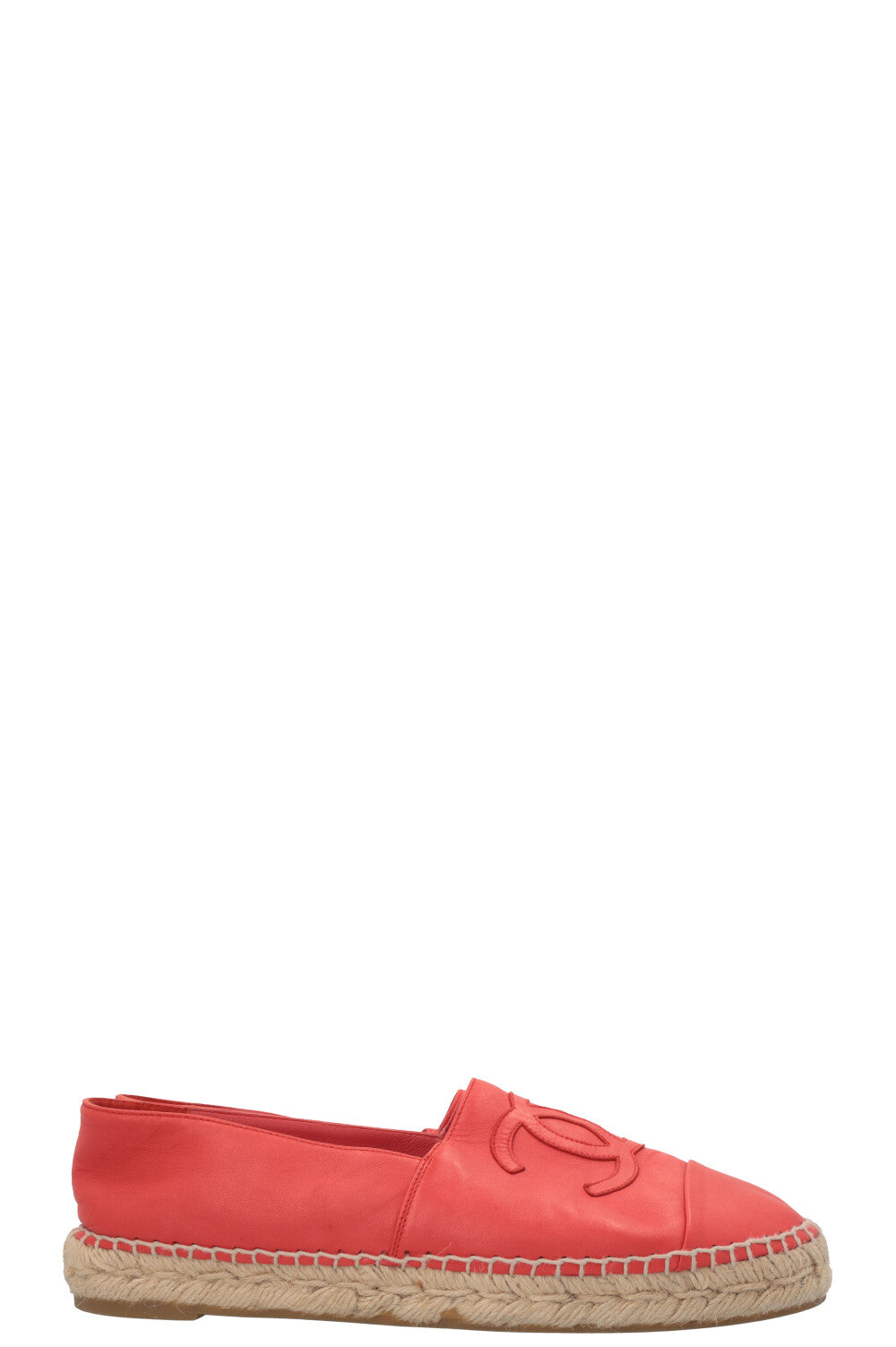 CHANEL CC Espadrilles Leather Orange