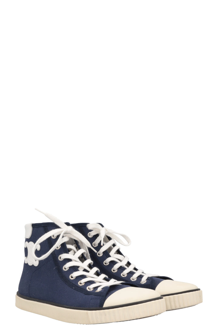 CELINE High Top Sneaker Canvas Blue