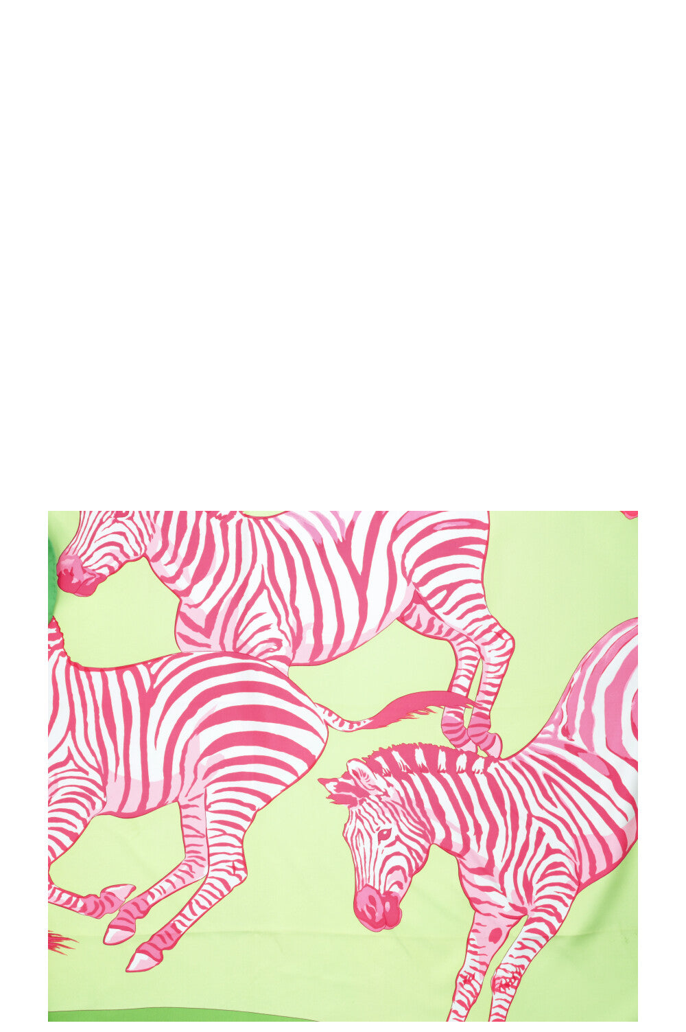 HERMÈS Les Zèbres II 90 Foulard Soie Vert