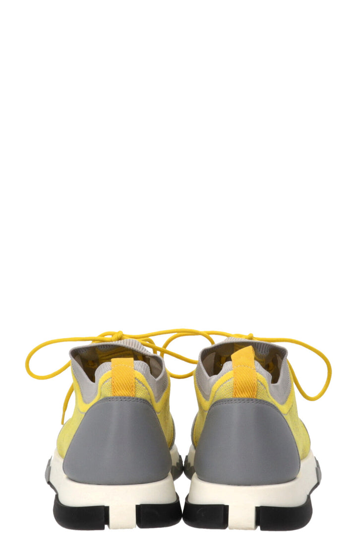 HERMÈS Baskets montantes Addict jaunes et grises