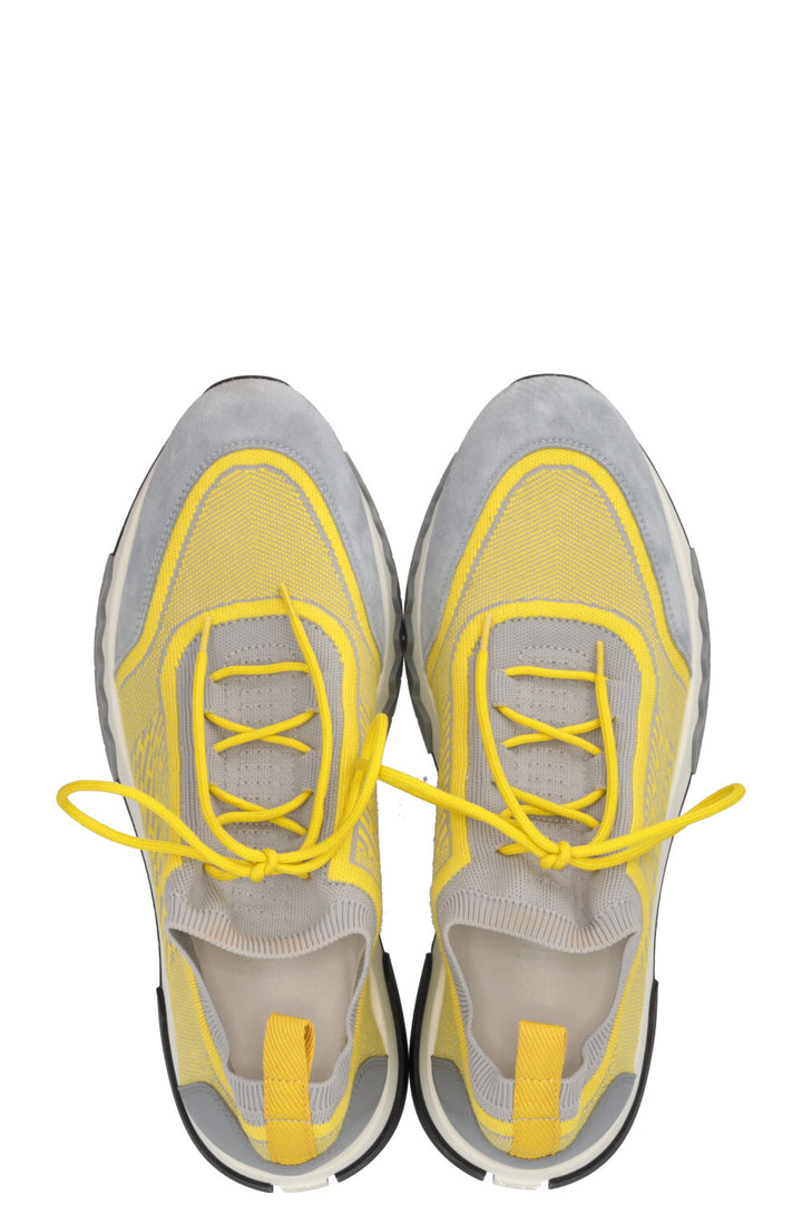 HERMÈS Baskets montantes Addict jaunes et grises