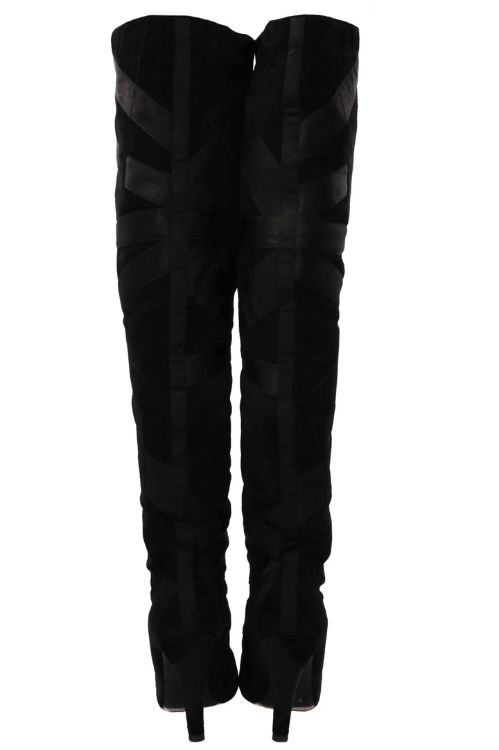 CHANEL 2017 Cosmopolite CC Overknee Boots Black