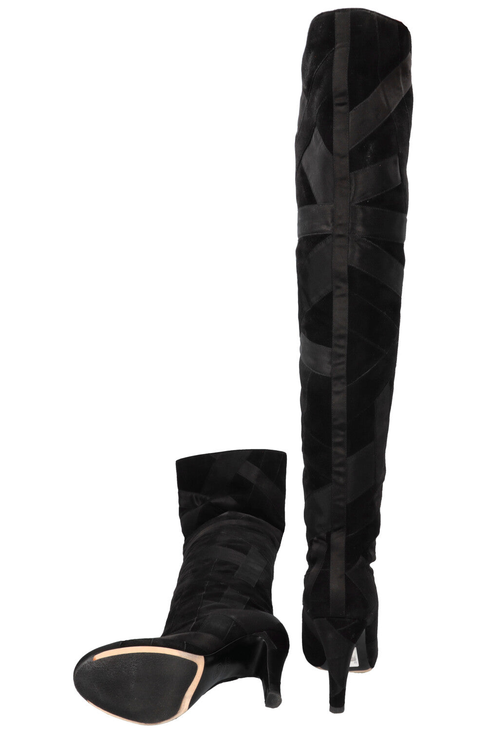CHANEL 2017 Cosmopolite CC Overknee Boots Black