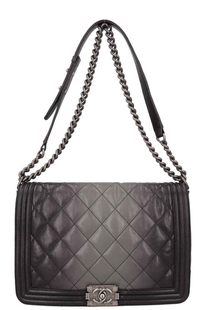 CHANEL Large Boy Bag Ombre Grey