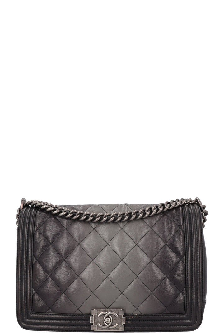CHANEL Large Boy Bag Ombre Grey